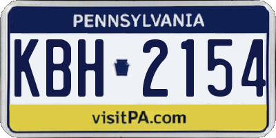 PA license plate KBH2154