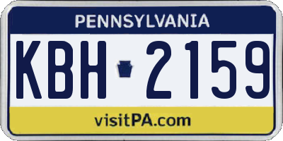 PA license plate KBH2159