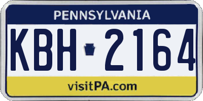 PA license plate KBH2164