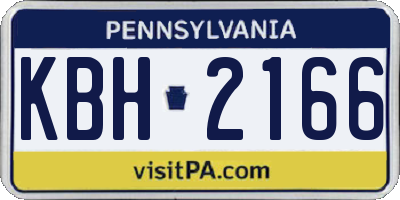 PA license plate KBH2166