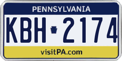 PA license plate KBH2174