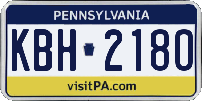 PA license plate KBH2180