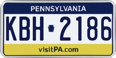 PA license plate KBH2186