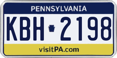 PA license plate KBH2198