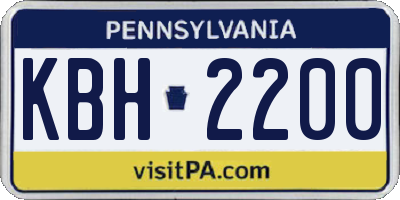 PA license plate KBH2200