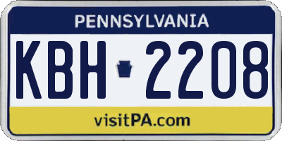 PA license plate KBH2208