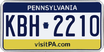 PA license plate KBH2210