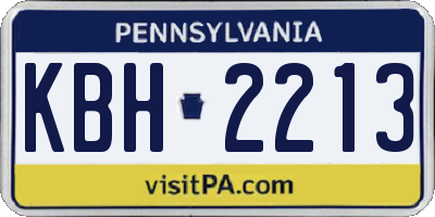 PA license plate KBH2213