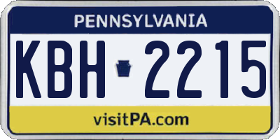 PA license plate KBH2215