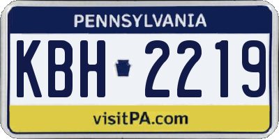 PA license plate KBH2219