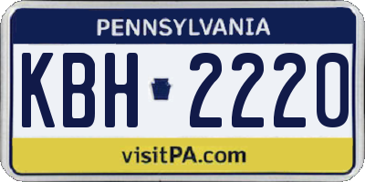 PA license plate KBH2220