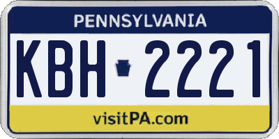 PA license plate KBH2221