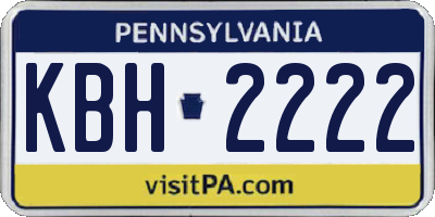 PA license plate KBH2222