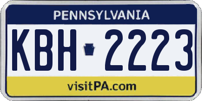 PA license plate KBH2223