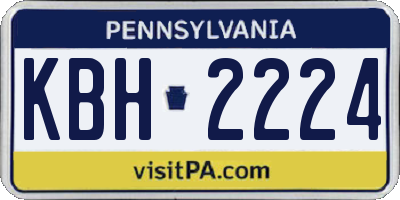 PA license plate KBH2224