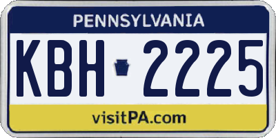 PA license plate KBH2225