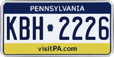 PA license plate KBH2226