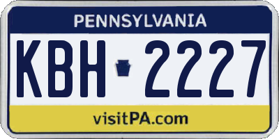 PA license plate KBH2227
