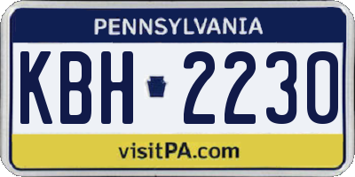 PA license plate KBH2230