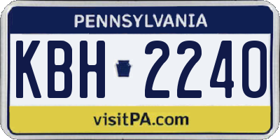PA license plate KBH2240