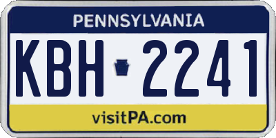 PA license plate KBH2241
