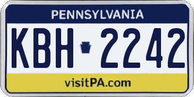 PA license plate KBH2242