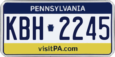 PA license plate KBH2245