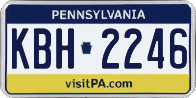 PA license plate KBH2246