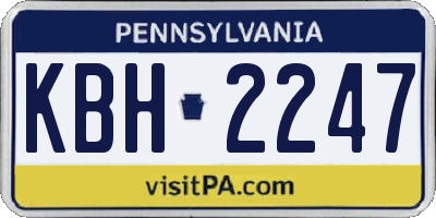 PA license plate KBH2247