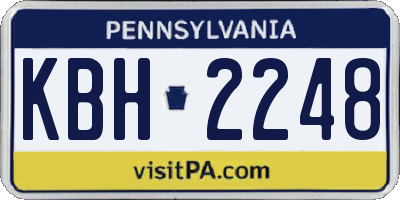 PA license plate KBH2248