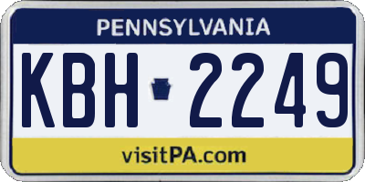 PA license plate KBH2249