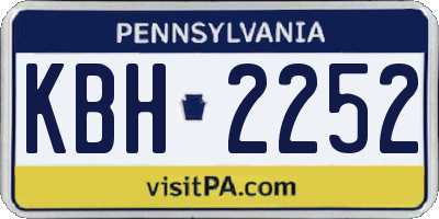 PA license plate KBH2252