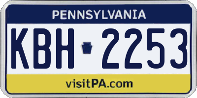 PA license plate KBH2253