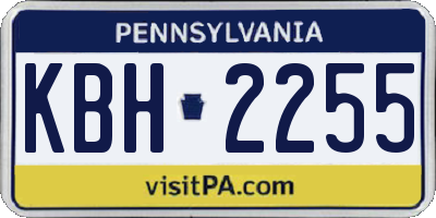 PA license plate KBH2255