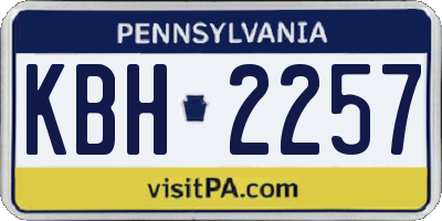 PA license plate KBH2257
