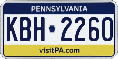 PA license plate KBH2260