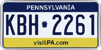 PA license plate KBH2261