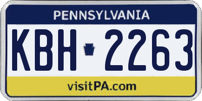 PA license plate KBH2263