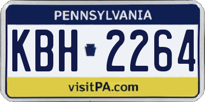 PA license plate KBH2264