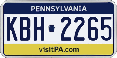 PA license plate KBH2265