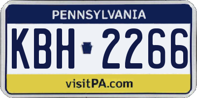 PA license plate KBH2266