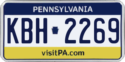 PA license plate KBH2269