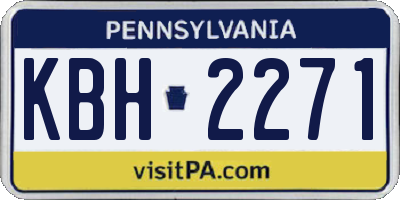 PA license plate KBH2271