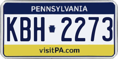 PA license plate KBH2273