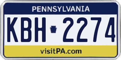 PA license plate KBH2274