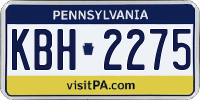 PA license plate KBH2275