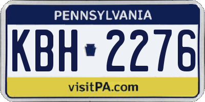 PA license plate KBH2276