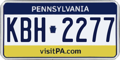 PA license plate KBH2277