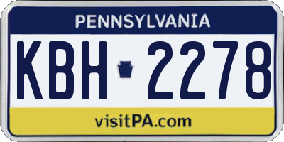 PA license plate KBH2278