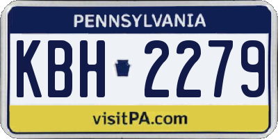 PA license plate KBH2279